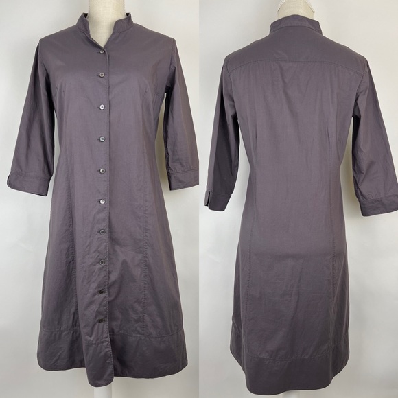 GARNET HILL shirt dress with 1/2 collar and 3/4 sleeves 4 - Picture 1 of 8